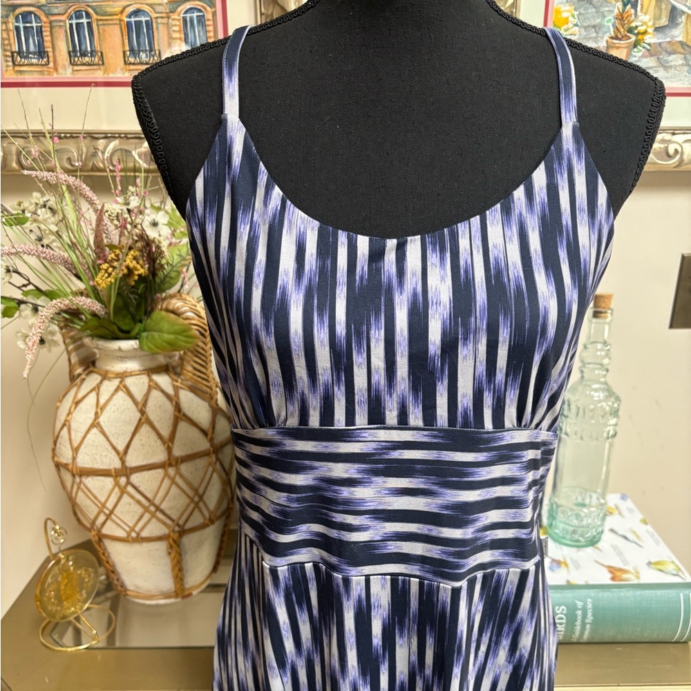 EDDIE BAUER Blue TRAVEX Travel Sleeveless Racer Back Stretch Maxi Dress Size M - Picture 11 of 11